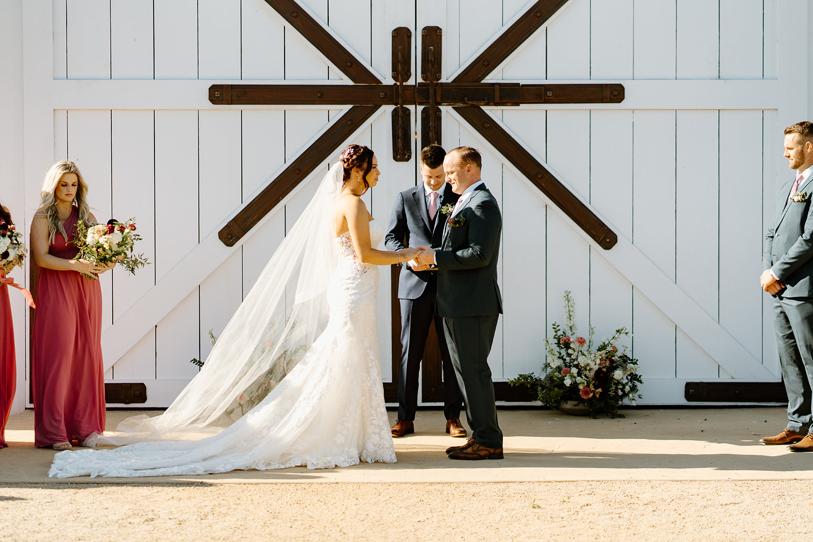 Bride and groom at alter at The White Barn in San Luis Obispo CA, photography by Cobblestone