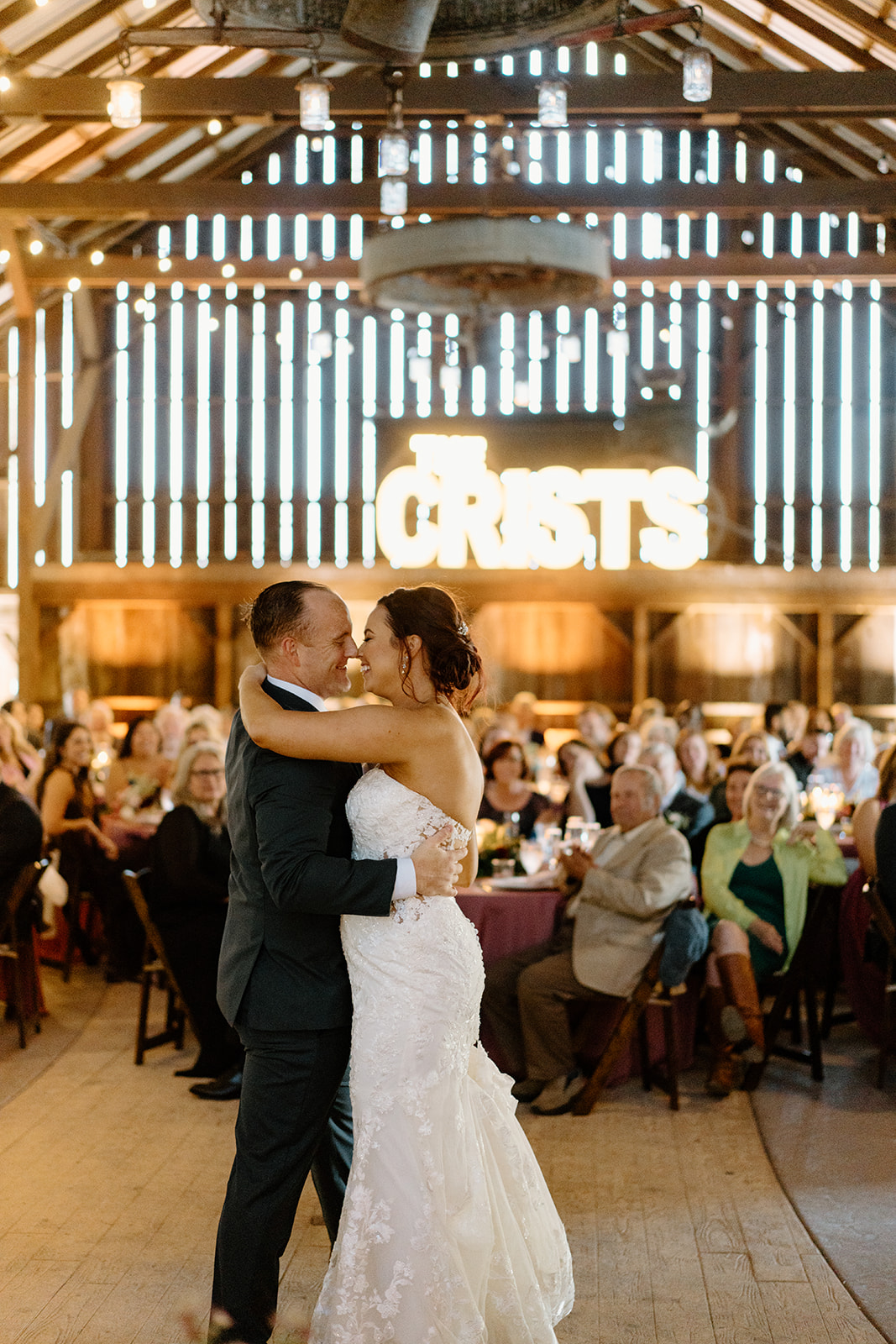 First Dance by bride and groom at The White Barn in San Luis Obispo CA, photography by Cobblestone