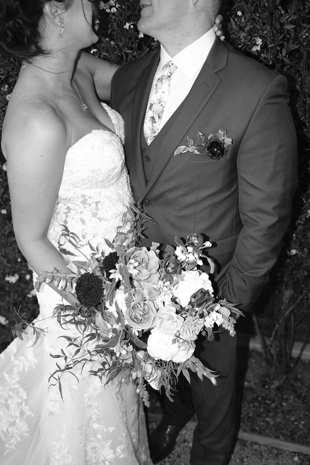 Bride and groom have intimate close moment at The White Barn in San Luis Obispo CA, photography by Cobblestone