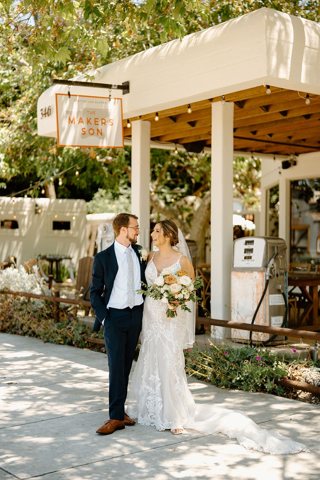 Bride and Groom at Wedding in Los Alamos California